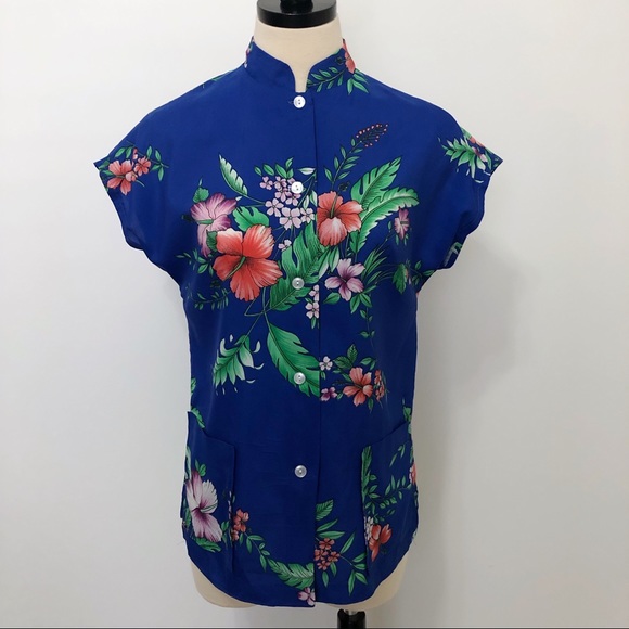 SOLD Lauhala Vintage Hawaiian Button Down Shirt Blouse - Picture 3 of 8